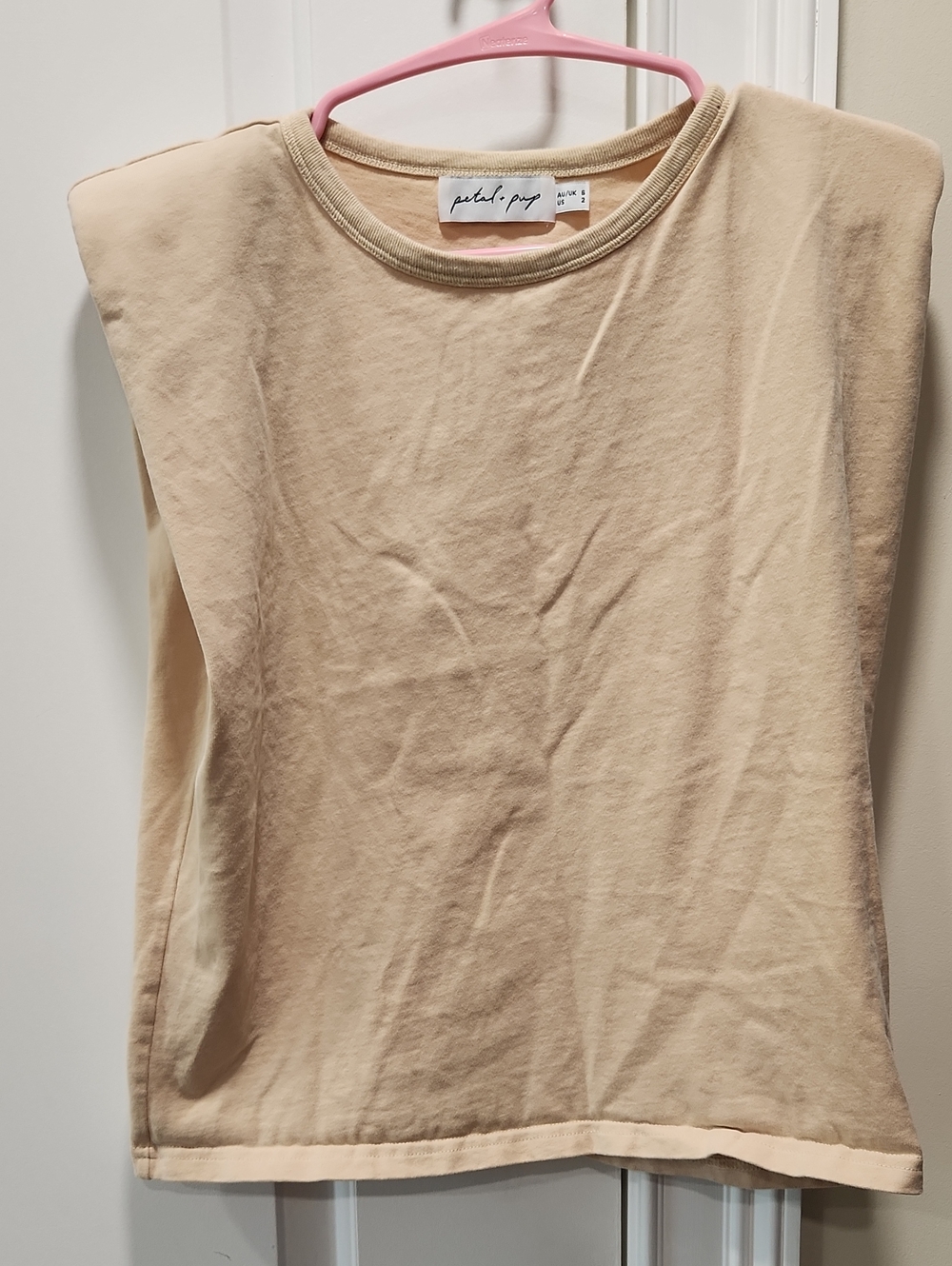 Petal & Pup Cream Padded-Shoulder Tank